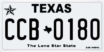 TX license plate CCB0180