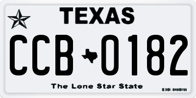 TX license plate CCB0182