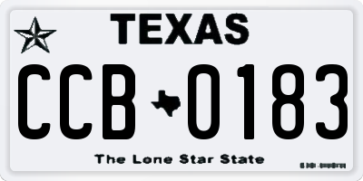 TX license plate CCB0183