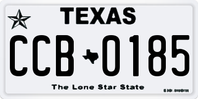 TX license plate CCB0185