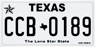 TX license plate CCB0189