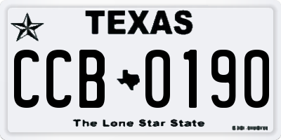 TX license plate CCB0190