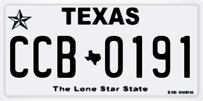 TX license plate CCB0191