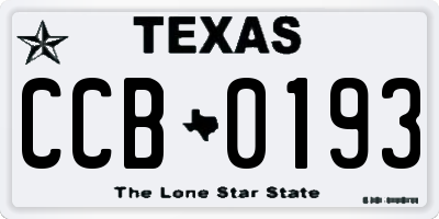 TX license plate CCB0193