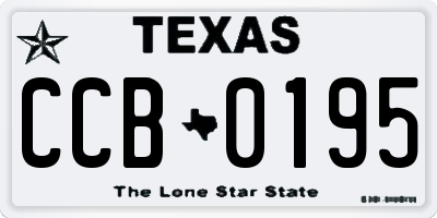 TX license plate CCB0195