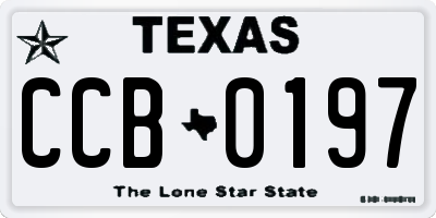 TX license plate CCB0197
