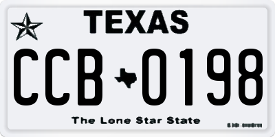 TX license plate CCB0198