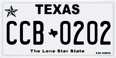 TX license plate CCB0202