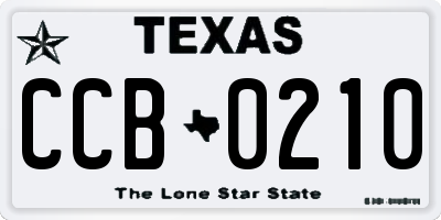 TX license plate CCB0210