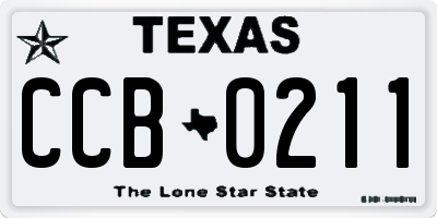 TX license plate CCB0211