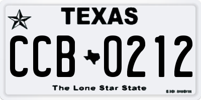 TX license plate CCB0212