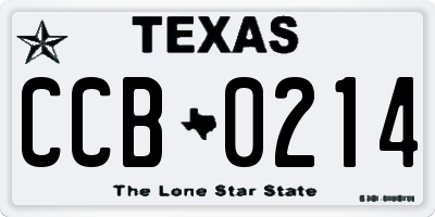 TX license plate CCB0214