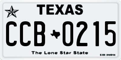 TX license plate CCB0215