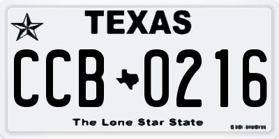 TX license plate CCB0216