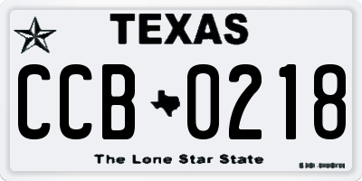 TX license plate CCB0218