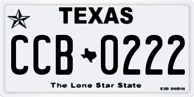 TX license plate CCB0222