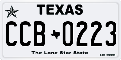 TX license plate CCB0223