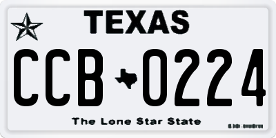 TX license plate CCB0224