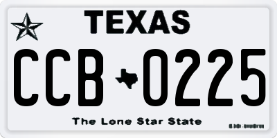 TX license plate CCB0225