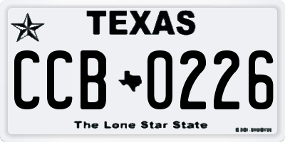 TX license plate CCB0226