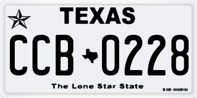TX license plate CCB0228