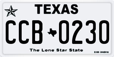 TX license plate CCB0230
