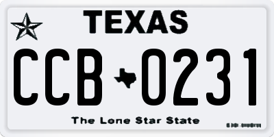 TX license plate CCB0231