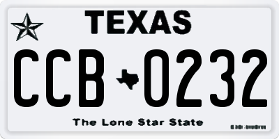TX license plate CCB0232
