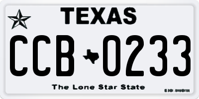 TX license plate CCB0233