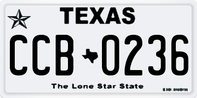 TX license plate CCB0236