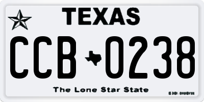 TX license plate CCB0238