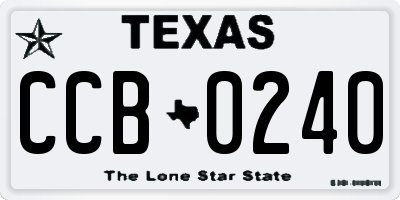 TX license plate CCB0240