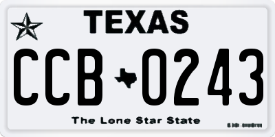 TX license plate CCB0243