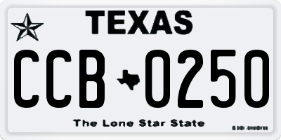 TX license plate CCB0250