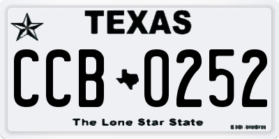 TX license plate CCB0252