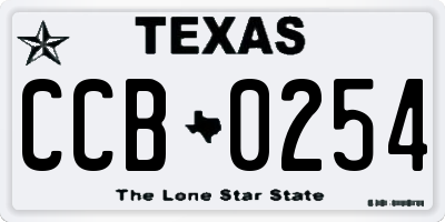 TX license plate CCB0254