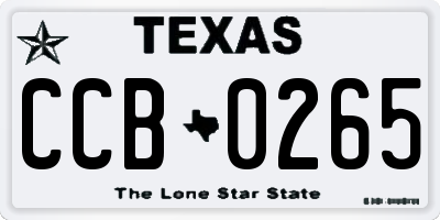 TX license plate CCB0265