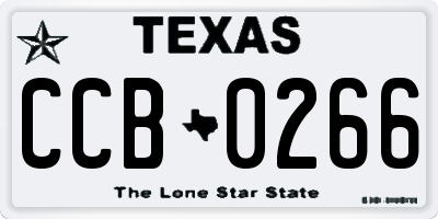 TX license plate CCB0266