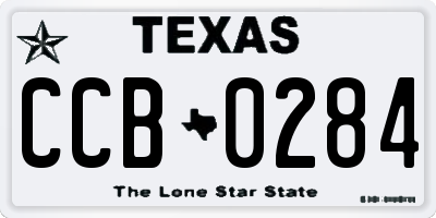 TX license plate CCB0284