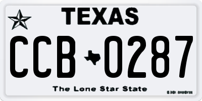TX license plate CCB0287