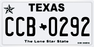 TX license plate CCB0292