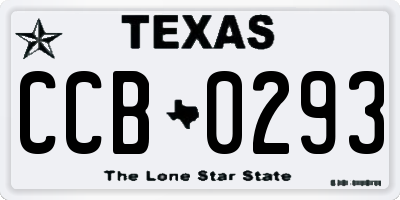 TX license plate CCB0293