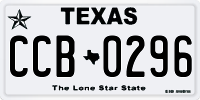 TX license plate CCB0296
