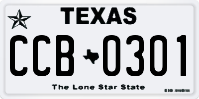 TX license plate CCB0301