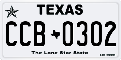 TX license plate CCB0302