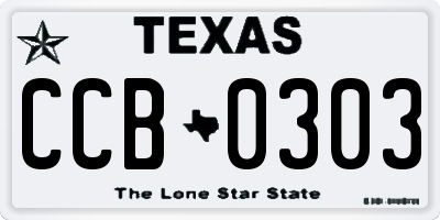 TX license plate CCB0303