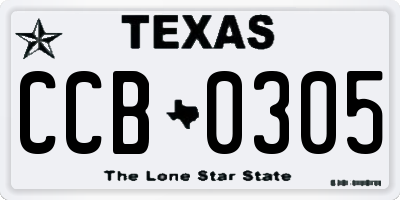 TX license plate CCB0305