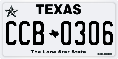 TX license plate CCB0306