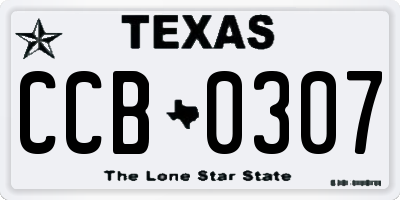 TX license plate CCB0307