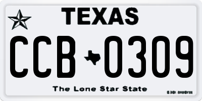 TX license plate CCB0309